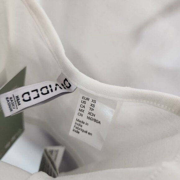 NWT H&M Divided Cotton cropped top‎ in White Size XS - Picture 7 of 8